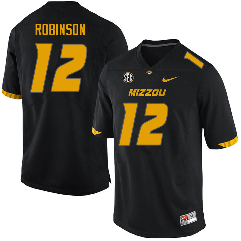 Men #12 Shawn Robinson Missouri Tigers College Football Jerseys Sale-Black